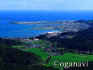 観光地 寒風山から眺める船川港