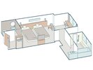 プレミアムサウナツイン/ベッド幅:120cm×2台、エキストラベッド110cm×1台