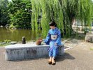見た目も涼しげな浴衣姿で京都を散策