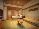 【紫水亭】客室イメージ／和室8畳+ツインベッドルーム