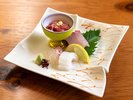 季節の会席料理 刺身(一例)
