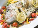 【ご夕食ブッフェイメージ】魚の地中海ロースト。夏らしいさっぱりといたレモン風味です。