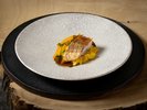 【夕食】春夏スペシャルコース|旬魚のポワレ 人参リゾット アメリケーヌソース