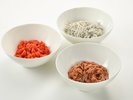〇朝食ビュッフェ ごはんのお供(北限のしらす・明太子・いかの塩辛)