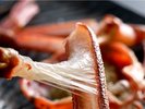 【冬・お料理】冬の味覚の王様「活松葉ガニ」のカニ刺しは繊維が美しい。