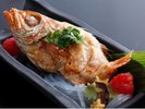 【通年・お料理】脂ののったのどぐろの塩焼きは絶品です。