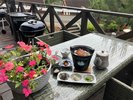 食事は館内のオープンテラスでも