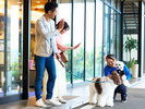 【お見送り】チェックアウト時は看板犬「ブレイン」がお見送りいたします♪また遊びに来てね♪
