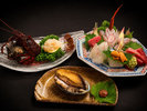 【<量控えめ>厳選美食プラン(一例)】刺し盛・房州海老・アワビ