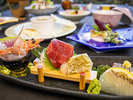 2026年3月4月《お献立一例》お造り: 鮪、鯵、鯛、平貝、天使の海老♪