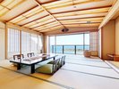 海を眺めるオーシャンフロント大部屋201(客室からの眺め)