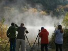 秋の志賀高原　朝霧の撮影スポット