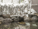 冬の露天風呂。雪が降れば雪見露天もできる