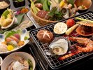 海鮮焼きプラン「郷土の海鮮盛り合わせ」 お客様ご自身で焼いて味わうスタイル
