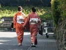 着物着付け体験後、出水麓を散策