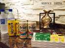 オリオンビールと県産さんぴん茶、ミネラルウォーターを各部屋に各2本ずつ無料完備しております。