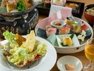 山菜天ぷらをはじめ、春の味覚が彩る千樹味覚会席。