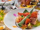 【万葉創作和会席〜秋】伊勢海老や赤城牛など、滋味豊かな素材を福一ならではの一皿に。