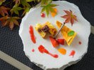 【万葉創作和会席〜秋】美食のひとときを締めくくる、彩りも美しい季節の甘味をどうぞ。
