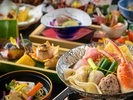 【上州味覚会席〜秋】群馬名物おっきりこみを寄せ鍋風に。素材の旨みが溶け合う温かな一品です。