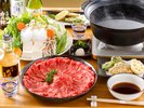 【ご夕食】但馬牛と新鮮野菜のしゃぶしゃぶをお召し上がりください