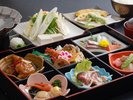 会席膳と但馬牛のしゃぶしゃぶ