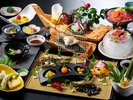 【特選熊野会席】伊勢海老やクエ、熊野牛など紀州の旬を味わう、スイートルーム限定の会席です(料理例)