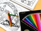 お子様も楽しめるぬりえコーナー