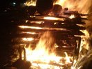 *渋温泉の四季(冬)/小正月の15日の夜、渋温泉の横湯川河川敷で開催される祭事左義長≠フ様子