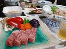 *夕食一例/「信州牛のステーキコース」をご用意。絶品の信州牛を堪能してください。