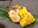 2026年7月8月《お献立一例》焼物:「目鯛旬味焼き」焼玉蜀黍、夏野菜と一緒に♪