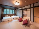 【小上がりベッド付和室(10+4,5畳)】和の趣にベッドの快適さをプラスした寛ぎ空間。