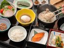 【ご朝食】献立の一例。栃木県産のお米を中心にしたやさしい和朝食をご用意。