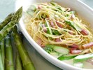 【夕食ビュッフェ 春イメージ】カルボナーラ!5月中旬〜6月は幻のラスノーブルアスパラがビュッフェに登場