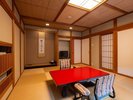 棋聖戦で対局者が泊まられた【紫苑(しおん)】露天風呂とダイニングルームがついたお部屋です。