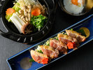 【大和会席〜古都の彩〜】大和肉鶏はすき焼き風の小鍋でお楽しみください。(温玉つき)