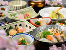 【旬彩御膳(春)】お鍋の具材を季節のお魚あるいは豚肉からお選びいただきます。
