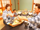 夕朝お部屋食。たまにはご夫婦のんびりと。