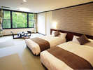 琉球畳に快適快眠のシモンズベッド。和風リゾートの新しい形。