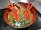 伊勢えび舟盛ご注文の方は頭をお味噌汁でお召し上がりいただけます。