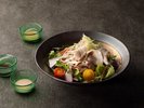 ■夕食ビュッフェイメージ ローカルフードあぐー豚冷しゃぶサラダ・豚ミミガーのハニーマスタード和え
