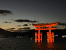 《宮島大鳥居》夕暮れ時の幻想的な大鳥居