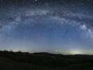 *【鳥海山荘の夜景】見上げた夜空に輝く星々