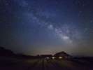 *【鳥海山荘の夜景】見上げた夜空に輝く星々