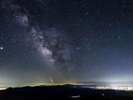 *【鳥海山荘の夜景】見上げた夜空に輝く星々