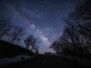 *【鳥海山荘の夜景】見上げた夜空に輝く星々
