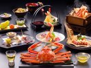 ズワイ蟹会席「紅」(2026年秋冬)まるごと姿蟹や蟹造り、天婦羅などでご堪能ください。
