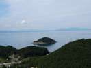 ころび山ハイキングコースから見た鴎島(かもめじま)