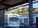 【周辺スポット|修善寺駅】ホームに佇む電車は写真映え抜群。旅の記録を鮮やかに彩る、一枚を。