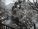 客室一例|雪化粧した冬の川沿い